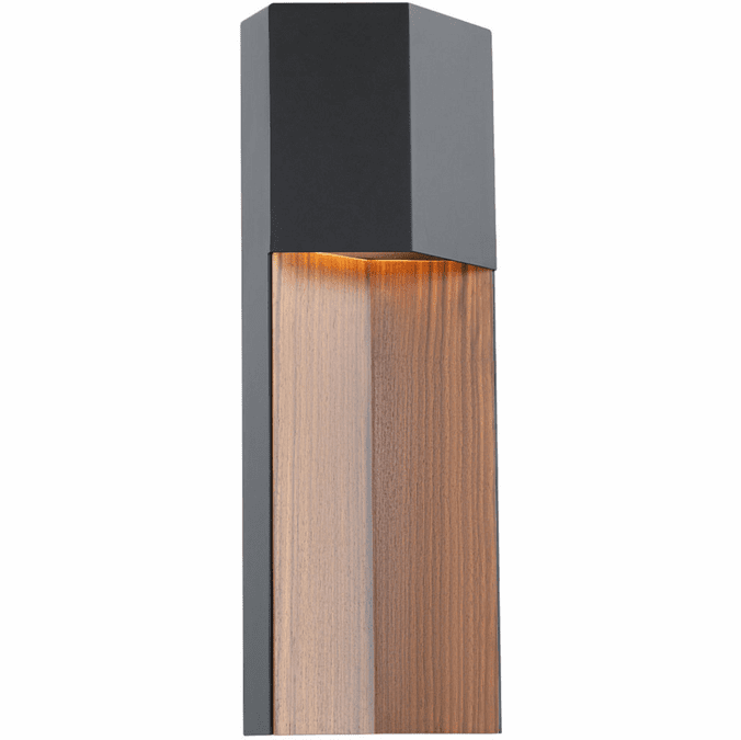 Modern Forms WS-W14220-BK-DW Dusk Modern Black Dark Walnut LED Outdoor ...