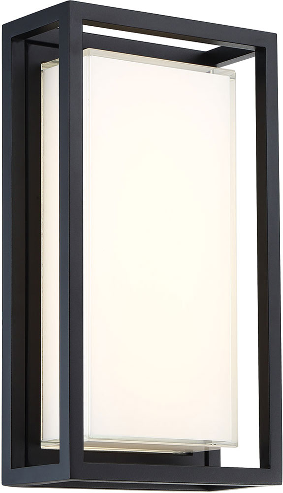Modern Forms WS-W73614-BK Framed Modern Black LED Outdoor Wall Mounted ...
