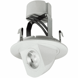 Nora NLCBC-470MPW Cobalt Modern Matte Powder White LED 4" Cobalt Round Adjustable Elbow LED Retrofit