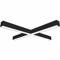 Nora NLINSW-X334B L-Line Modern Black LED "X" Shaped Direct Linear Flush Mount Lighting