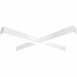 Nora NLINSW-X334W L-Line Modern White LED "X" Shaped Direct Linear Ceiling Light Fixture
