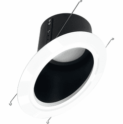 Nora NLRS-611L1TWB Contemporary Black LED 6 Inch Sloped Reflector Down Lighting Insert
