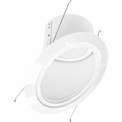 Nora NLRS-6S11W 6" Super Sloped Modern White Reflector / White Flange LED 6" Super Sloped Recessed Lighting Insert