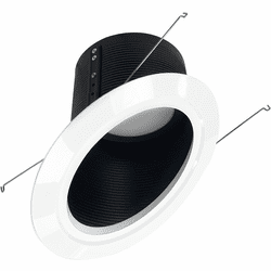 Nora NLRS-6S12B 6" Super Sloped Contemporary Black Baffle / White Flange LED 6" Super Sloped Down Lighting Insert