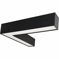 Nora NLUD-L334B L-Line Indirect / Direct Contemporary Black LED Drop Ceiling Lighting / Bathroom Vanity Lighting