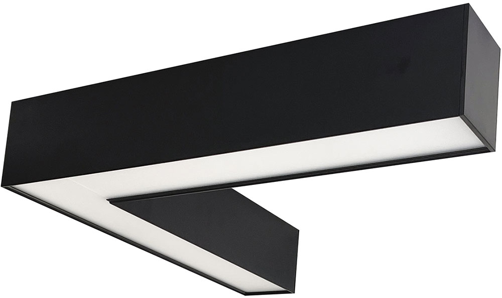 Nora NLUD-L334B L-Line Indirect / Direct Contemporary Black LED Drop ...