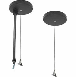 Nora NLUD-PCCB L-Line Indirect / Direct Contemporary Black Pendant Power & Aircraft Mounting Kit for NLUD Series