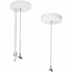 Nora NLUD-PCCW L-Line Indirect / Direct Modern White Pendant Power & Aircraft Mounting Kit for NLUD Series