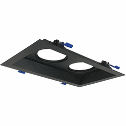 Nora NM2-MLS2BB Modern Recessed Lighting Trim Black MLS 2-Lamp Plate for 2" M2 Mini Recessed Series