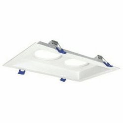 Nora NM2-MLS2MPW Modern Recessed Light Matte Powder White MLS 2-Lamp Plate for 2" M2 Mini Recessed Series