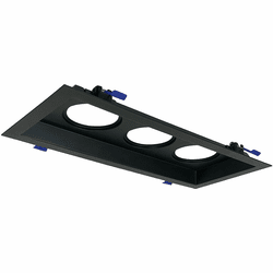 Nora NM2-MLS3BB Modern Recessed Ceiling Light Black MLS 3-Lamp Plate for 2" M2 Mini Recessed Series