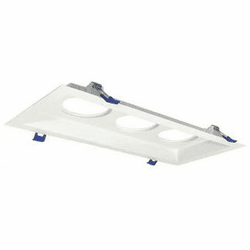 Nora NM2-MLS3MPW Modern Recessed Light Fixture Matte Powder White MLS 3-Lamp Plate for 2" M2 Mini Recessed Series