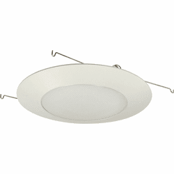 Nora NP-22 Modern White 6 Inch Albalite Lens w/ Plastic Recessed Lighting Trim