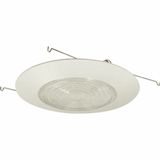 Nora NP-23 Contemporary White 6 Inch Fresnel Lens w/ Plastic Ceiling Can Light Trim