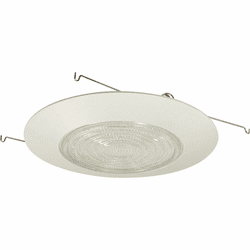Nora NP-23 Contemporary White 6 Inch Fresnel Lens w/ Plastic Ceiling Can Light Trim