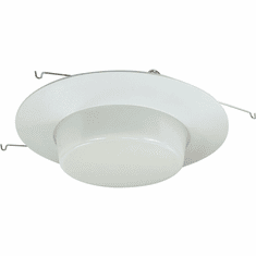 Nora NP-24 Contemporary White 6 Inch Drop Opal Lens w/ Plastic Ceiling Recessed Light Trim