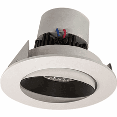 Nora NPR-4RCBW Pearl Contemporary Black / White LED 4" Pearl Round Adjustable Cone LED Retrofit
