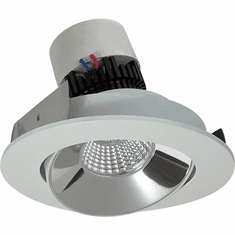 Nora NPR-4RCCMPW Pearl Contemporary Clear / Matte Powder White LED 4" Pearl Round Adjustable Cone LED Retrofit