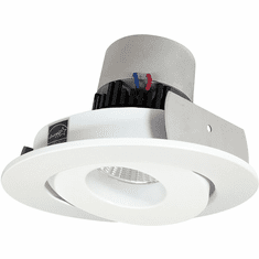 Nora NPR-4RGMPW Pearl Contemporary Matte Powder White LED 4" Pearl Round Adjustable Gimbal LED Retrofit