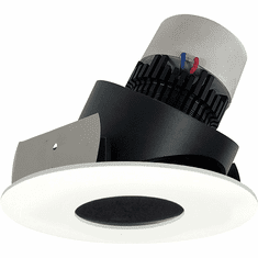 Nora NPR-4RPHABMPW Pearl Modern Black / Matte Powder White LED Retrofit 4" Round Pinhole Adjustable Trim
