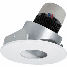 Nora NPR-4RPHAHZMPW Pearl Modern Haze / Matte Powder White LED Retrofit 4" Round Pinhole Adjustable Trim