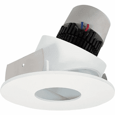 Nora NPR-4RPHAMPW Pearl Modern Matte Powder White LED Retrofit 4" Round Pinhole Adjustable Trim
