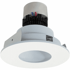 Nora NPR-4RPHMPW Pearl Modern Matte Powder White LED Retrofit 4" Round Pinhole Non-Adjustable Trim