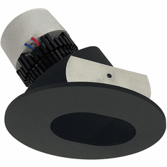 Nora NPR-4RSLBB Pearl Contemporary Black LED Retrofit 4" Round Slot Aperture Adjustable Trim
