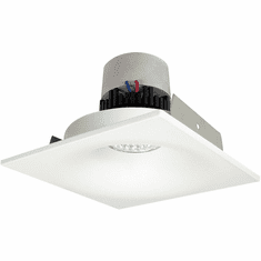 Nora NPR-4SNBMPW Pearl Contemporary Matte Powder White LED Retrofit 4" Square Bullnose Regress Non-Adjustable Trim