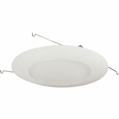 Nora NT-22 Modern White 6 Inch Albalite Shower Lens w/ Metal Recessed Light Fixture Trim