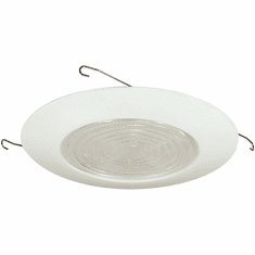 Nora NT-23 Contemporary White 6 Inch Fresnel Shower Lens w/ Metal Recessed Can Light Trim