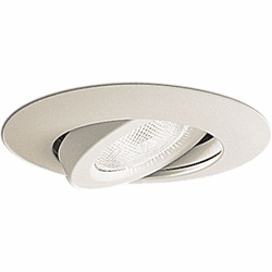 Nora NTM-52W Contemporary White 6 Inch Gimbal Ring w/ Metal Ceiling Can Lightt Trim