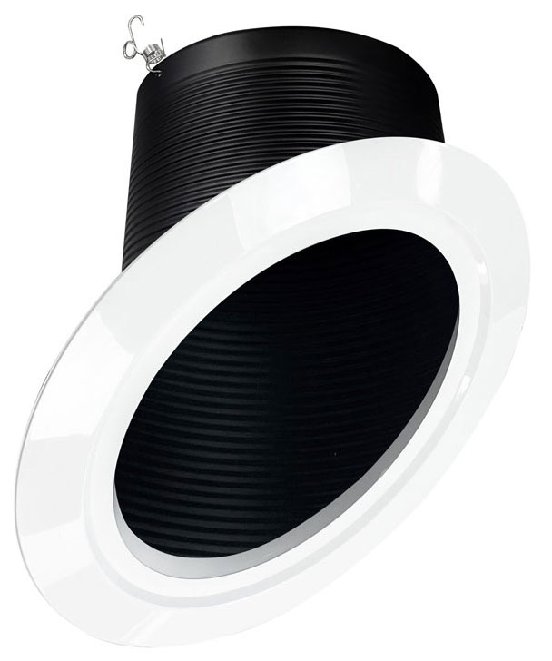 Nora NTM617/45B Modern Black 6 Inch SuperSloped Baffle Recess Light