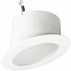 Nora NTP-614W Contemporary White 6 Inch Sloped Phenolic Stepped Baffle Recessed Can Light
