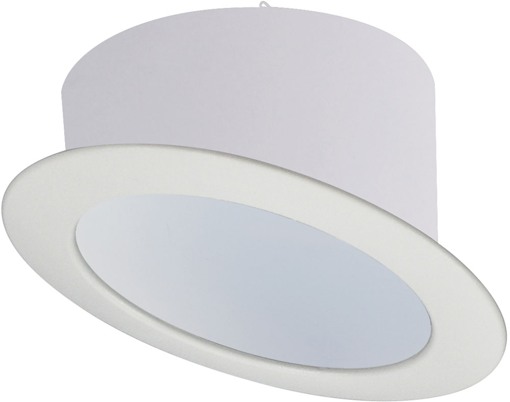 Nora NTS615W Modern White 6 Inch Sloped Metal Reflector Ceiling Can