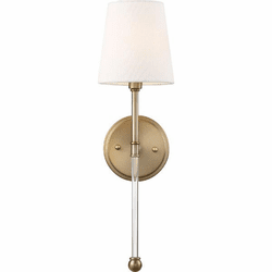 Nuvo 60/6687 Olmstead Burnished Brass and White Lighting Sconce