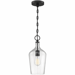 Nuvo 60/6749 Hartley Contemporary Matte Black / Clear Glass Mini Pendant Hanging Light