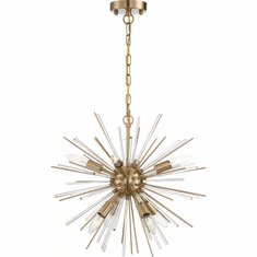 Nuvo 60/6994 Cirrus Contemporary Vintage Brass 19.5" Mini Hanging Chandelier