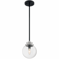 Nuvo 60/7131 Axis Modern Matte Black / Brushed Nickel Accents Mini Lighting Pendant
