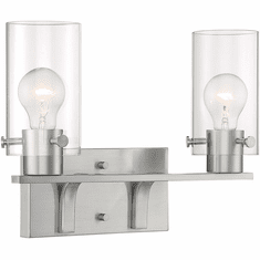 Nuvo 60-7172 Sommerset Contemporary Brushed Nickel 2-Light Bathroom Lighting Fixture