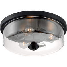 Nuvo 60-7269 Sommerset Contemporary Matte Black 15" Overhead Lighting Fixture