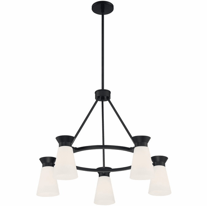 Nuvo 60-7315 Caleta Modern Black Chandelier Light