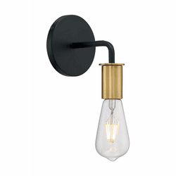 Nuvo 60/7341 Ryder Contemporary Black and Brushed Brass Sconce Lighting