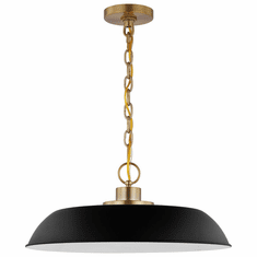 Nuvo 60/7484 Colony Matte Black and Burnished Brass 20" Hanging Pendant Light