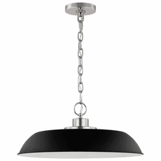 Nuvo 60/7485 Colony Matte Black and Polished Nickel 20" Pendant Light Fixture