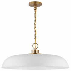 Nuvo 60/7486 Colony Matte White and Burnished Brass 24" Drop Lighting