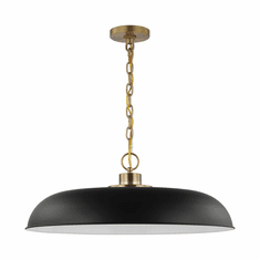 Nuvo 60/7487 Colony Matte Black and Burnished Brass 24" Pendant Hanging Light