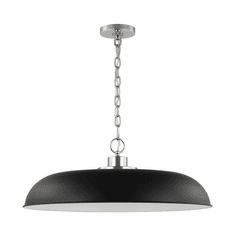 Nuvo 60/7488 Colony Matte Black and Polished Nickel 24" Pendant Lighting