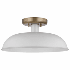 Nuvo 60/7490 Colony Matte White and Burnished Brass 15" Ceiling Lighting