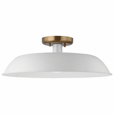 Nuvo 60/7493 Colony Matte White and Burnished Brass 20" Ceiling Light Fixture